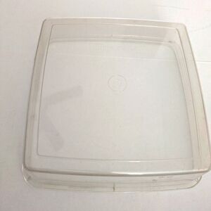 Vintage  Tupperware Large square Storage keeper clear ,no lid.